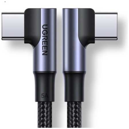 Кабель USB type-c - USB type-c uGreen US335 Right Angle 1 м черный US335 (70696) Right Angle USB-C Cable (угол направо). Длина 1м Серый 965044445007252