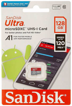 Карта памяти SanDisk Ultra 128GB microSDXC Class 10 SDSQUNC-128G-ZN3MN Ultra 128GB microSDXC Class 10 (SDSQUNC-128G-ZN3MN)