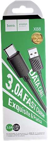 Кабель USB - Type-C Hoco X88 1 м черный