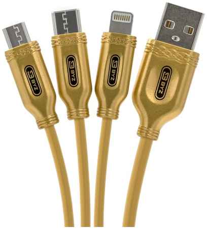 Кабель BYZ BL-699, USB - microUSB/Lightning/Type-C, 3.1 А, 1.2 м, золотистый BL-699 , USB - microUSB/Lightning/Type-C, 3.1 А, 1.2 м, золотистый 965044445476283