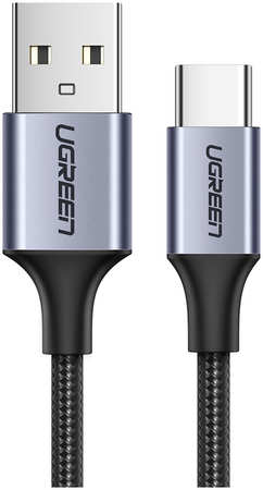 Кабель uGreen US288 (60408) USB-C Male to USB 2.0 Male Cable Aluminum Braid. 3м. Серый US288 (60408) USB-C Male to USB 2.0 Male Cable Aluminum Braid. Длина 3м. Цвет: серый космос 965044445504510