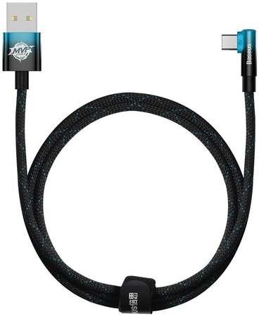 Кабель USB Baseus MVP 2 Elbow-shaped Fast Charging, USB - Type-C, 100W, 1 м, черный+синий