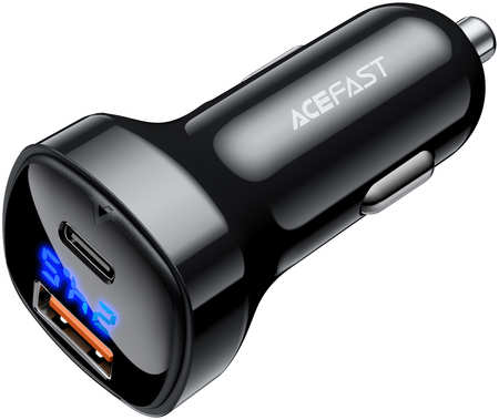 Автомобильное ЗУ двухпортовое ACEFAST B4 66W USB-C+USB-A с цифровым дисплеем. Автомобильное зарядное устройство двухпортовое ACEFAST B4 digital display 66W USB-C+USB-A dual port car charger с цифровым дисплеем. Цвет: