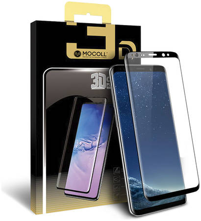 Защитное стекло MOCOLL полноразмерное 3D для Samsung S8 / S9 Черное (Golden Amor) (S9H4) 965044446191784