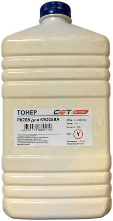 Тонер для лазерного принтера CET PK206 (OSP0206Y-500) желтый, совместимый 965044446307537