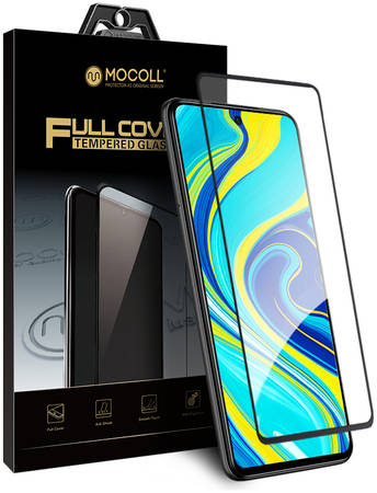 Защитное стекло MOCOLL полноразмерное 2.5D для Xiaomi Redmi Note 8T Черное (Серия Storm) 965044446595811
