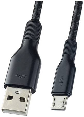Кабель Perfeo USB2.0 A вилка - Micro USB вилка, силикон, черный, длина 1 м. (U4807)