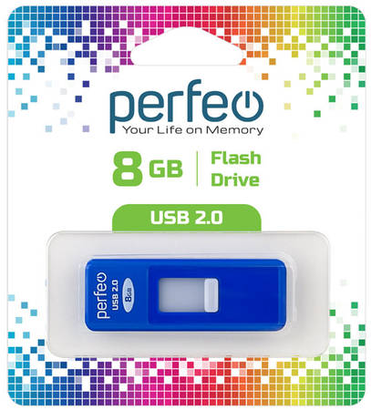 Флешка Perfeo S03 8ГБ Blue (PF-S03N008) 965044446693672