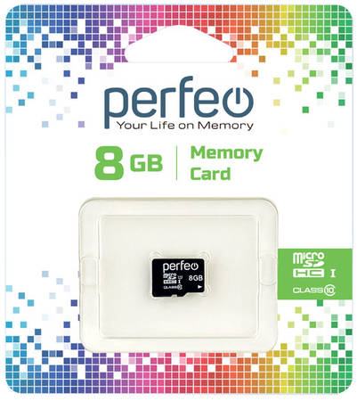 Карта памяти Perfeo microSD 8GB High-Capacity Class 10 без адаптера