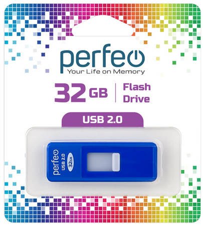 Флешка Perfeo S03 32ГБ Blue (PF-S03N032) 965044446741328