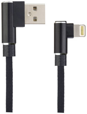 Кабель Perfeo для iPhone, USB - 8 PIN (Lightning), угловой, черный, длина 1 м 965044446742988