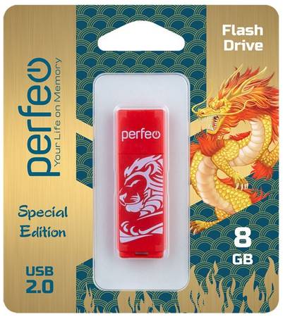 Флешка Perfeo C04 8ГБ Red (PF-C04RP008) 965044446915637