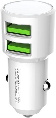 Автомобильное зарядное устройство LDNIO C309+кабель Type-C, 2 USB Auto-ID 3.6A 18W White 965044447143801