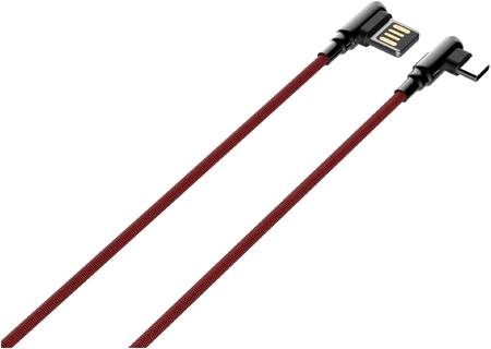 LDNIO LS431/ USB кабель Type-C/ 1m/ 2.4A/ медь: 86 жил/ Нейлоновая оплетка/ Red