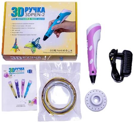 3D ручка wellywell PLA пластик в комплекте розовый 3D_Pen_Pink 965044447532430