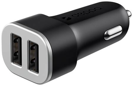 Автомобильное зарядное устройство Deppa 2 USB 2,4A, черный 965044448173392