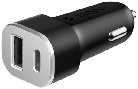Автомобильное зарядное устройство Deppa USB-A + USB-C, 4.8A, черный 965044448269462