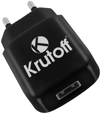 Сетевое зарядное устройство Krutoff CH-02, 1 USB, 2,1 A, black 965044448615033
