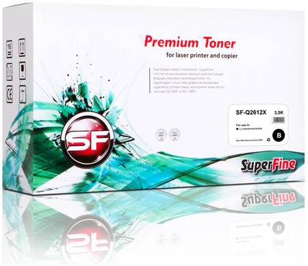 Картридж для лазерного принтера SuperFine SF-Q2612X, Black 965044448666547
