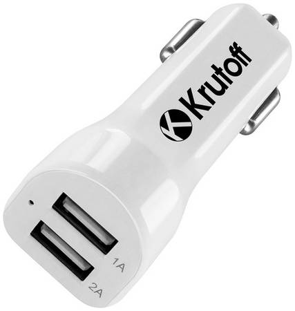 Автомобильное зарядное устройство Krutoff CCH-01 2xUSB, 2.1A (white) 965044448700959