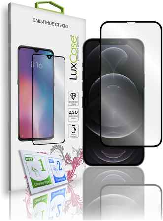 Защитное стекло LuxCase для Samsung Galaxy S20 FE, 2.5D, Полноклеевое, Черная рамка, 78403 965044449113056