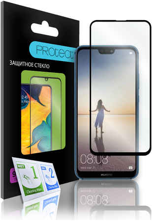 Защитное стекло PROtect для Huawei P20 Lite, 2.5D, Полноклеевое, Черная рамка, 40381