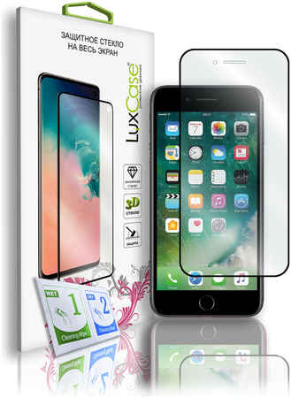 Защитное стекло LuxCase для iPhone 7 Plus, 3D, Полноклеевое, Черная рамка, 77304 965044449148194