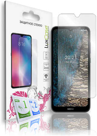 Защитное стекло LuxCase для Nokia C20, На плоскую часть экрана, 0,2 мм, 83217 965044449148910