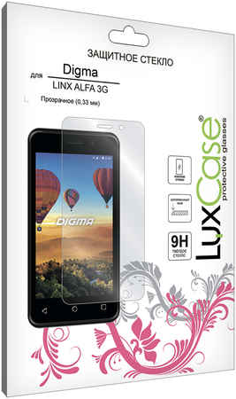 Защитное стекло LuxCase для Digma Linx Alfa 3G, На плоскую часть экрана83204