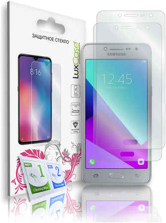 Защитное стекло LuxCase для Samsung Galaxy J2 Prime (G532), без рамки, Комплект 2шт, 83102