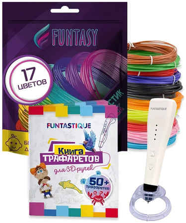 Набор 4в1 FUNTASY 3D-ручка PICCOLO +PLA-пластик 17 цветов+Книжка с трафаретами