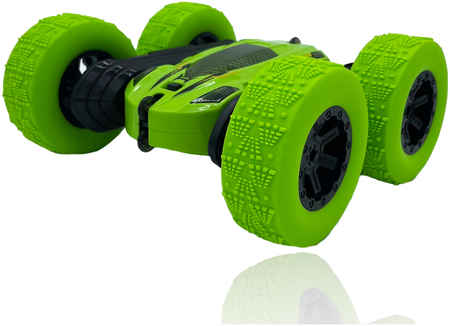 Трюковая машинка - перевертыш Market toys lab на радиоуправлении Stunt Car, зеленый 965044449724761
