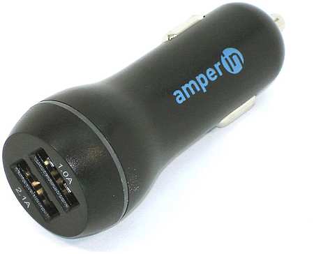 Автомобильное зарядное устройство AMPERIN CCB-2USB USB 1 DC 5V/2.1A USB 2 5V/1A Черный 965044484196212