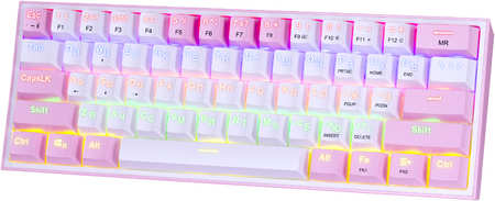 Проводная игровая клавиатура Redragon Fizz White/Pink (70672) 965044484284703