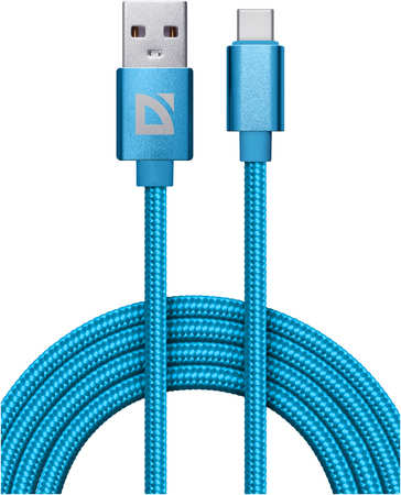 Кабель USB - Type-C Defender F85 TypeC 1 м голубой 965044484286611