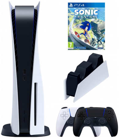 Игровая приставка Sony PlayStation 5 (3-ревизия)+2-й геймпад(черный)+зарядное+Sonic Fronti 965044484563025