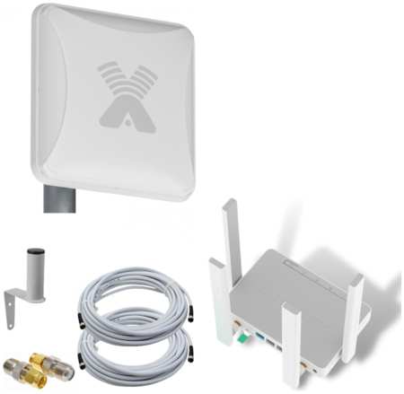 NETGIM Роутер 3G/4G-WiFi Keenetic Hero 4G+ LTE cat.6, до 300 Мбит/c с уличной антенной Petra BB M 965044484926434