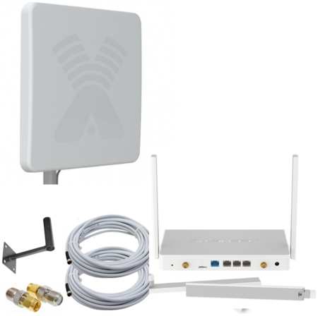 NETGIM Роутер 3G/4G-WiFi Keenetic Hero 4G+ LTE cat.6, до 300 Мбит/c с уличной антенной ZETA-F MIM