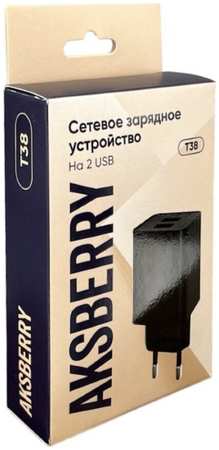 Сетевое зарядное устройство Aksberry T38 2xUSB 2.4 А черный 965044486077554