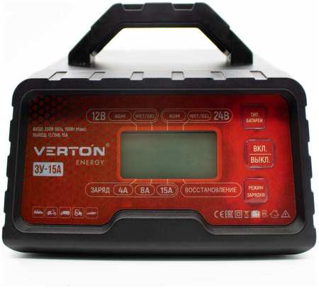 VERTON Зарядное устройство Energy ЗУ-15A 12/24В 300Ач 37313 965044486100810