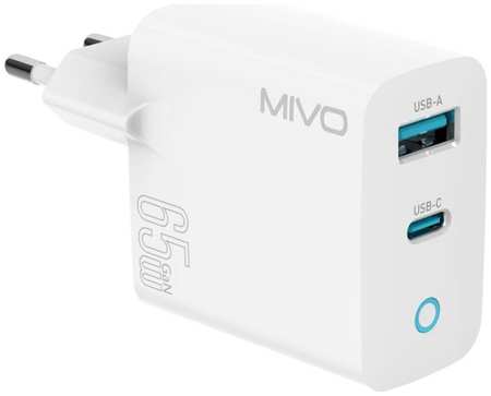 Сетевое зарядное устройство Mivo MP-650Q 1x USB Type A, 1xUSB Type-C 3 А