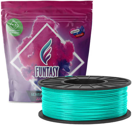 Пластик в катушке Funtasy (PLA,1.75 мм,1 кг), цвет Бирюзовый PLA-1KG 965044486140147