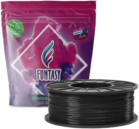 Пластик в катушке Funtasy (PLA,1.75 мм,1 кг), цвет Черный PLA-1KG 965044486140849