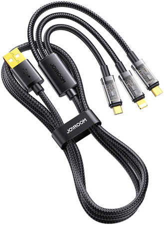 Кабель USB - Lightning/Type-C/MicroUSB Joyroom S-1T3015A5 1.2 м черный 965044486148976