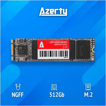 SSD накопитель Azerty M.2 2280 NGFF 512G M.2 2280 512 ГБ 029-1252 M.2 NGFF