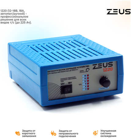 Зарядное устройство для автомобильного аккумулятора ZEUS 1220 12В/18В 18А 965044486255857