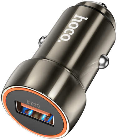 Автомобильное зарядное устройство Hoco Z46 1USB 3.0A QC3.0 быстрая зарядка Metal