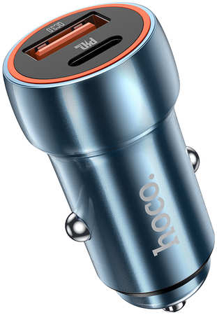 Автомобильное зарядное устройство Hoco Z46A 1USB 3.0A PD20W+QC3.0 Sapphire Blue 965044486362753