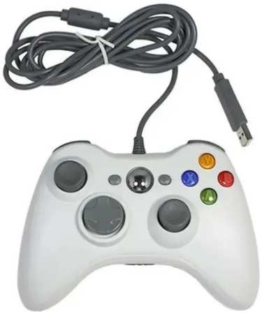 Геймпад проводной NoBrand для Xbox 360/PC, белый 3303 965044486485386