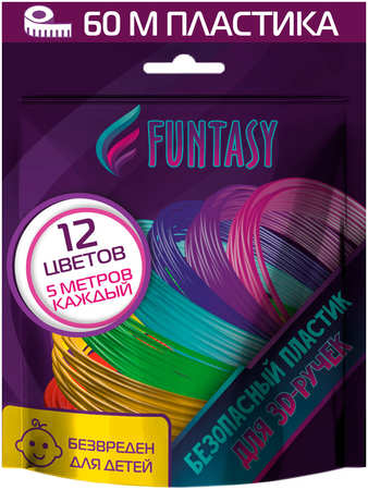 Набор Funtasy PLA-пластика для 3д ручек 12 цветов по 5 метров 965044486528422